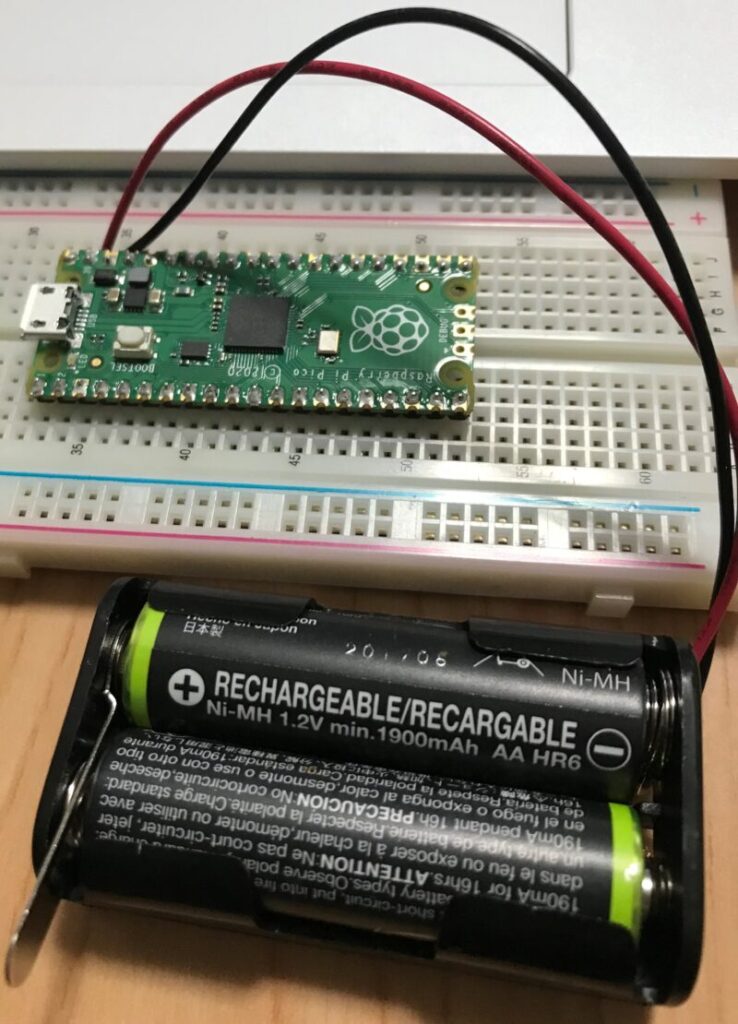 Raspberry Pi Picoを電池駆動する使用例